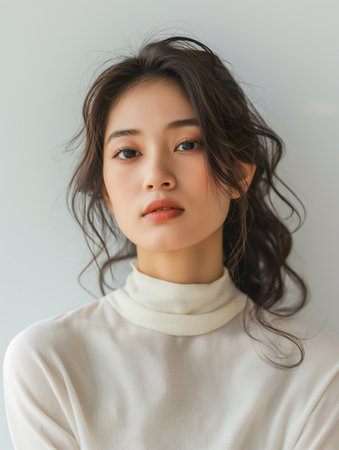 Beautiful Asian woman, model For Cosmetics, Supermodel. generative aiの素材