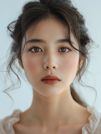 Beautiful Asian woman, model For Cosmetics, Supermodel. generative aiの素材