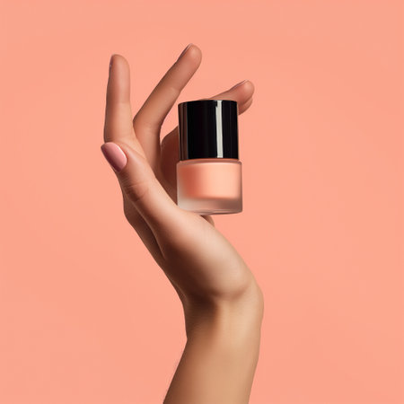 Women hand models and  products Cosmetics, beautiful pastel background generative ai artの素材