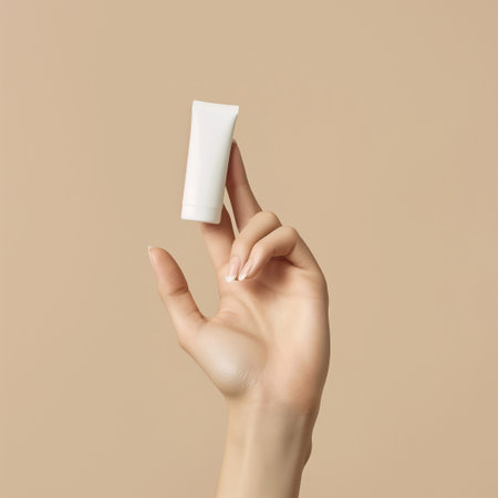 Women hand models and  products Cosmetics, beautiful pastel background generative ai artの素材