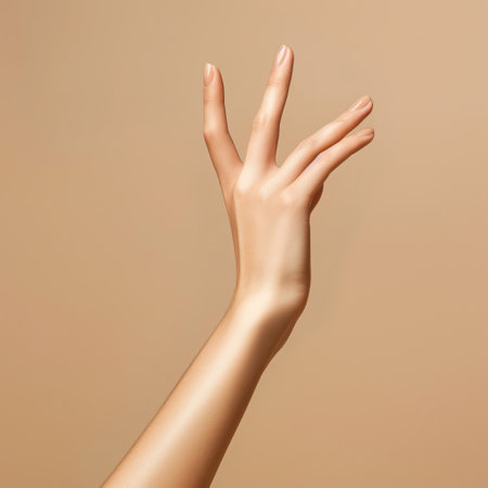 Women hand models and  products Cosmetics, beautiful pastel background generative ai artの素材