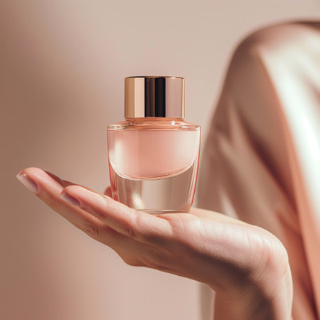 Women hand models and  products Cosmetics, beautiful pastel background generative ai artの素材