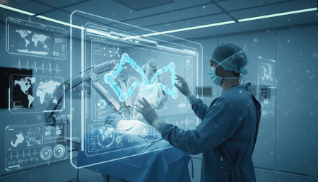 Surgeon Using Holographic Interface in Operating Roomの素材