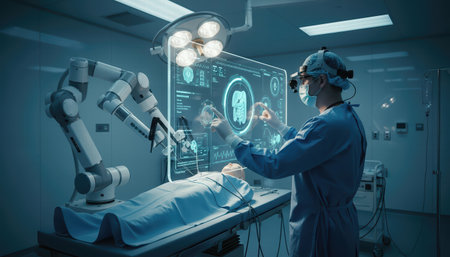 Surgeon Using Holographic Interface in Operating Roomの素材