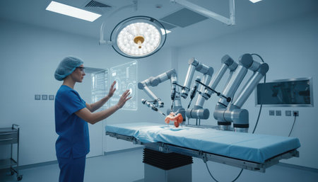 Surgeon Using Holographic Interface in Operating Roomの素材