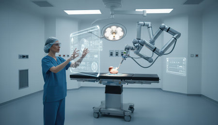 Surgeon Using Holographic Interface in Operating Roomの素材