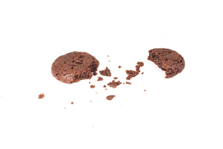 Cookie chocolate on whiteの写真素材