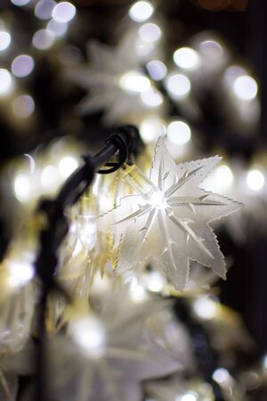 Bokeh light autumn at night background, celebrities abstract.の写真素材