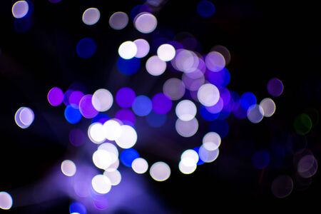 Circle colorful bokeh light celebrate at night, defocus light abstract background.の写真素材
