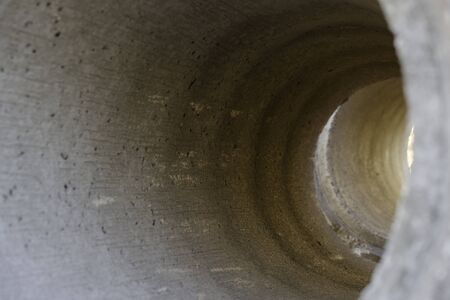 Cement pipes closeup for construction water system.の写真素材