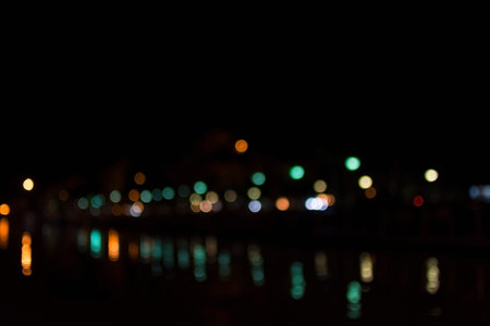 Bokeh lights background of town
