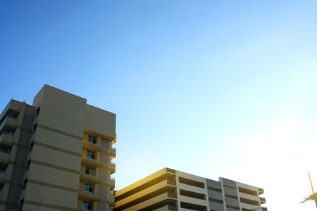 Modern building with soft light