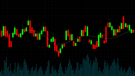 Candlestick forex trading online chart. Financial market candlestick graph stockbrokers creative concept.のイラスト素材