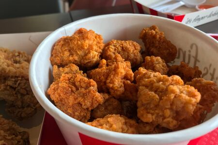 Fried chicken pop nuggets ready to eatの写真素材