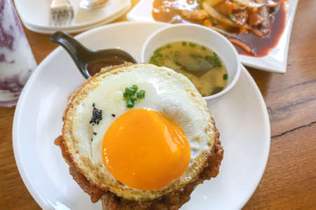 Grilled pork rice in bowl Japanese food.の写真素材