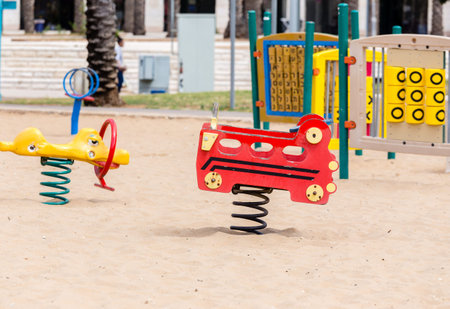 Children's slides and playgrounds. High quality photo