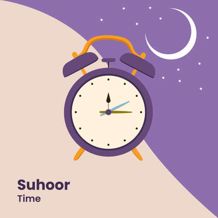 A clock at 03.00 AM for suhoor time.のイラスト素材