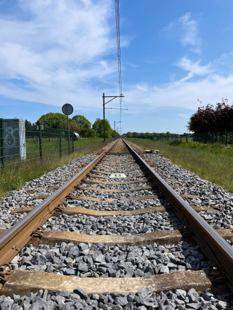 Capture the mesmerizing beauty of train tracks through stunning photography, revealing a world of endless possibilities and captivating momentsの写真素材
