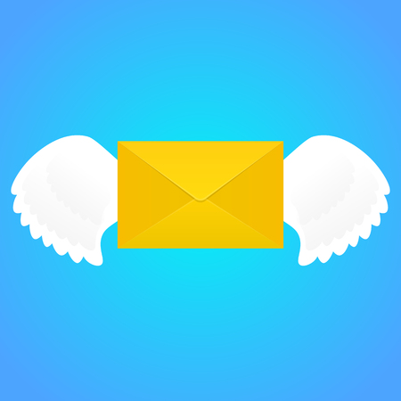 Envelope with wings. Isolated, vector eps 10のイラスト素材
