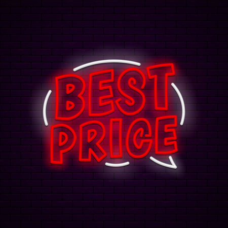 Best price neon bannerのイラスト素材