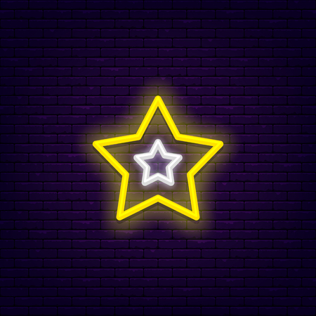 Neon five point starのイラスト素材