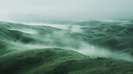 there is a lot of fog in the mountainsの素材