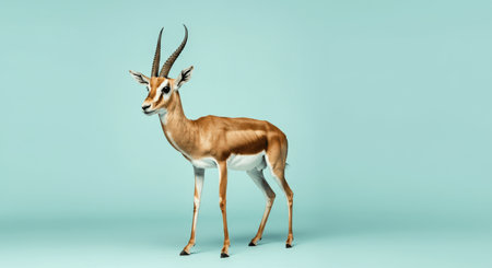 Graceful gazelle in minimalist pastel setting for design and print projectsの素材