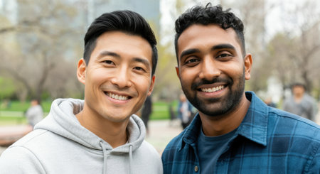 Friendship and diversity in urban park setting for authentic social connectionの素材