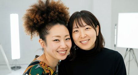 Diverse beauty in modern studio setting for creative portraitureの素材