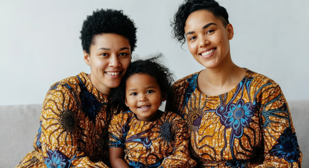 African family portrait: celebrating heritage and togetherness in traditional attireの素材