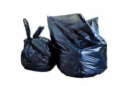 a garbage bag on white backgroundの写真素材