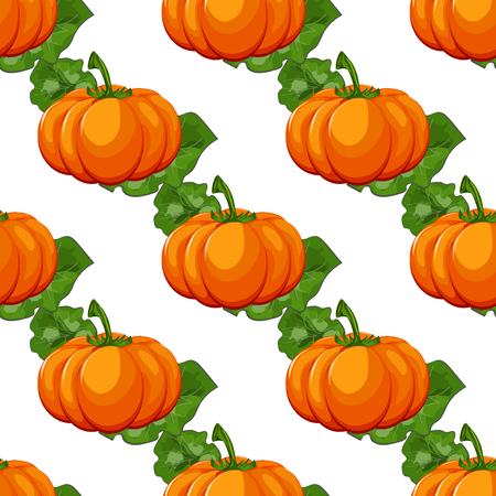 Halloween seamless pattern decoration wallpaper art thanksgiving plant. Background with pumpkin orange october pattern. Autumn holiday season pumpkin pattern harvest thanksgiving plant.のイラスト素材