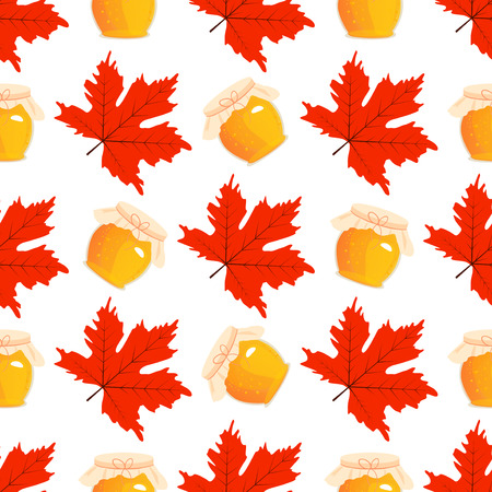 Happy Thanksgiving Day seamless pattern with holiday objectsのイラスト素材