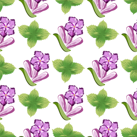 Romantic vintage seamless pattern lavender flowers. Design floral art vector texture lavender seamless pattern. Aroma graphic bouquet lavender seamless pattern herbal retro plant textile.のイラスト素材