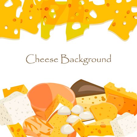Various types of cheese healthy holland triangle edam vector illustration. Cheese freshness gourmet slice culinary piece. Cheese snack dairy food cheese appetizer organic yellow product breakfastのイラスト素材