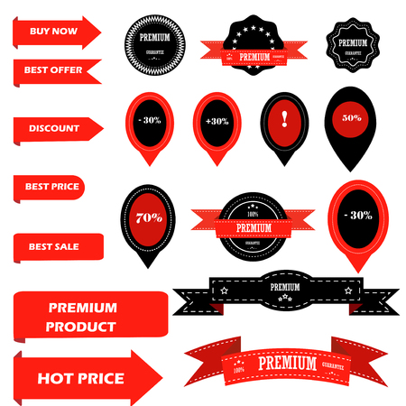 Black friday vintage sale tag labels set. Season sale tag price discount ribbon business icon. Christmas sale tag promotion retail advertising. Discount new year sale tag black friday logo vector.のイラスト素材