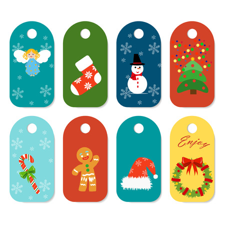 Christmas retro icons elements and illustrations decoration gift snowflake tree snowman. Christmas icons celebration present set. Christmas icons design season candy ball bell new year.のイラスト素材