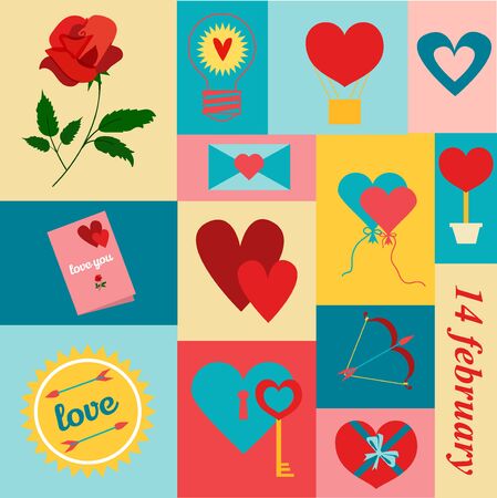 Valentines symbols vector.のイラスト素材