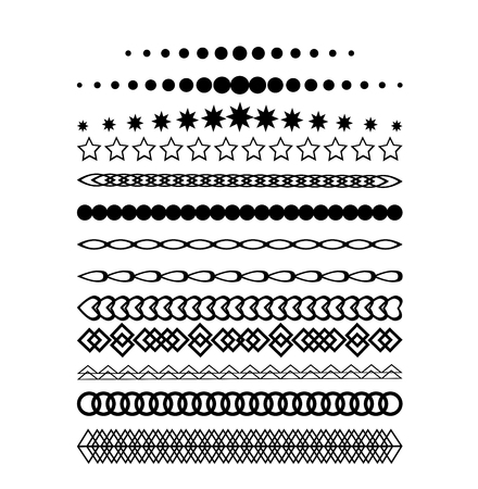 Collection of vector invitation page dividers.のイラスト素材