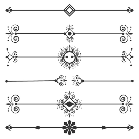 Collection of vector invitation page dividers.のイラスト素材