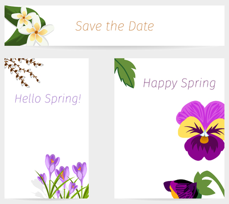 Wedding or birthday invitation spring flower celebration card vector.のイラスト素材