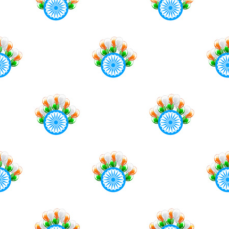 Independence Day India creative seamless pattern vector illustration in national flag colourのイラスト素材