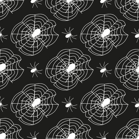 Cobweb seamless pattern background spider web halloween black vectorのイラスト素材