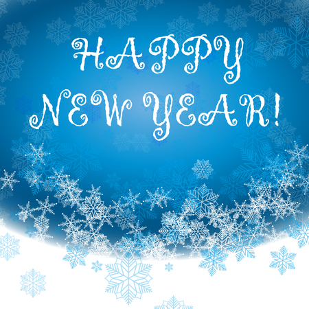 Happy new year background snowflake winter design season December snow celebration ornament.のイラスト素材