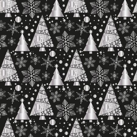 Snowflake winter design season december snow celebration ornament vector illustration seamless pattern backgroundの写真素材