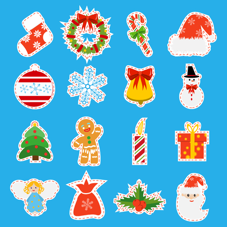 Christmas retro icons illustration.のイラスト素材