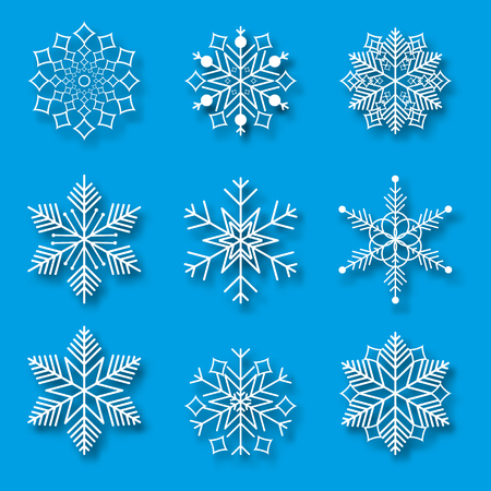 Snowflake winter design season december snow celebration ornament vector illustration. Geometric freeze snowfall decorative nature beautiful christmas holiday symbol.のイラスト素材