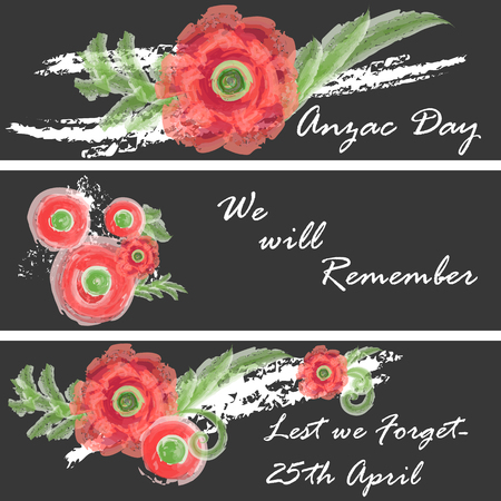 Anzac day Vector illustration of a bright poppy red flower.のイラスト素材