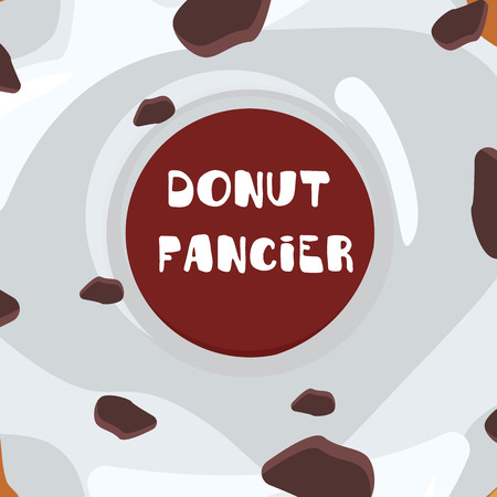 Donuts with glaze isolated on colorful background.のイラスト素材
