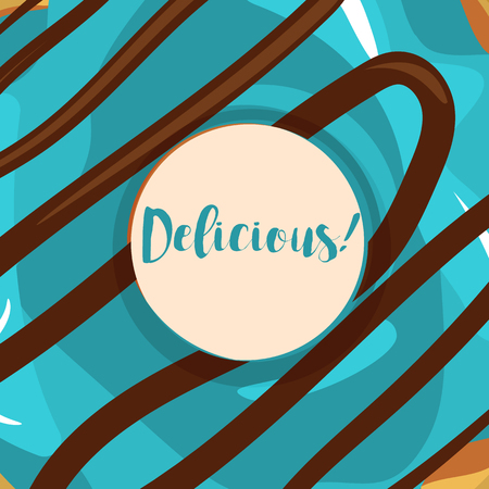 Donuts with glaze isolated on colorful background.のイラスト素材